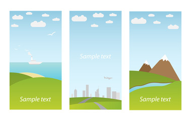 Banners with landscape. Vector illustration