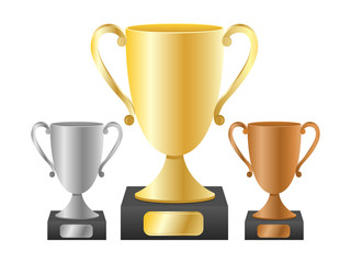 Trophy cups.Vector illustration (no mesh).
