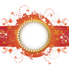 Banner design for springtime card isolated on white