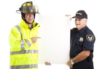 Fototapeta premium Public Employees Holding Sign