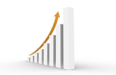 Business Graph, orange and white