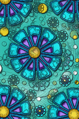 Background Dots Petaled Flowers