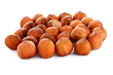 Hazelnuts Isolated on White Background