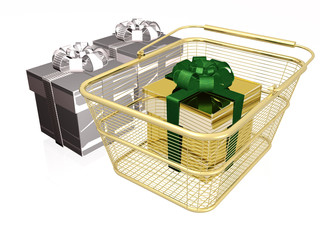 Gift boxes and basket