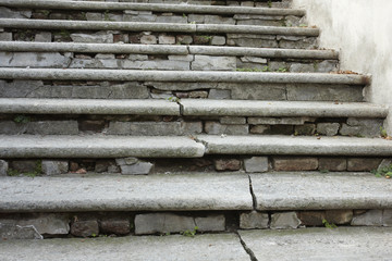 Cracked stone steps