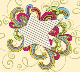 vintage doodle star