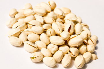 Pistachio on white background