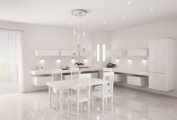 Weisse Küche interior 3d render
