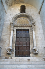 Lion Portal. St. Nicholas Basilica. Bari. Apulia.