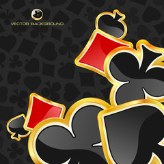 Vector background with card suits. Abstract illustration.