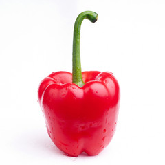 red pepper on white background