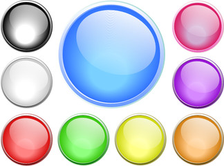 Circle buttons in various colors, vector