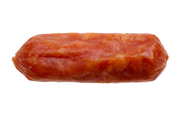 small spicy salami snack isolated