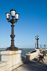 Fototapeta na wymiar Panoramic view of Bari seafront. Apulia.