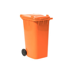 orange empty recycling bin