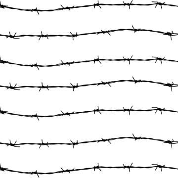 fence from barbed wires