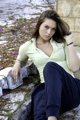 Obraz premium beautiful woman poses on a fashion style