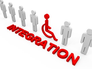 Integration of handicapped peoples in wheelchairs