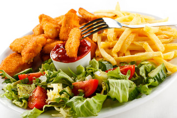 Fried chicken nuggets