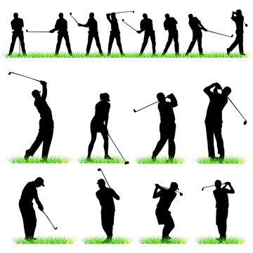 Golf silhouettes set