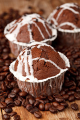 chocolate muffins with coffee