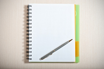 Note pad and silver pen