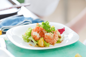 fried shrimps with vegetables