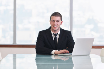 Fototapeta premium young business man alone in conference room