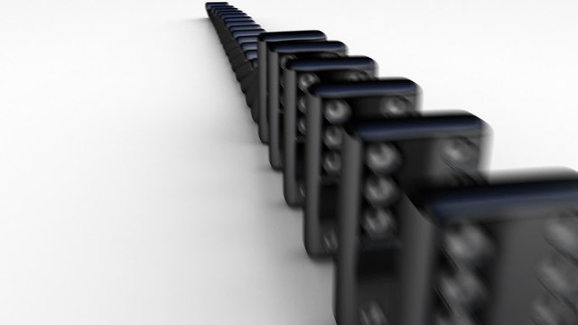 Falling domino bricks