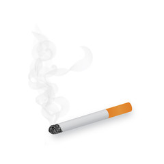 Burning cigarette with smoke