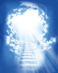 Obraz premium schody na niebie