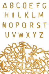 alphabet pasta font food background