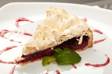 cherry strudel with mint