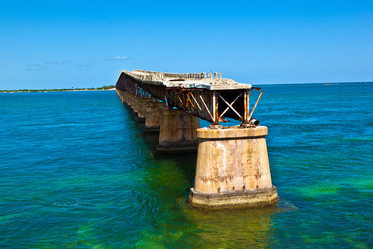 old Railroad Bridge on the Bahia Honda Key in the Florida keys
