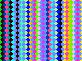 Cercles muraux Zigzag lignes quadratiques multicolores