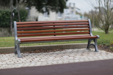 Modern wooden bench
