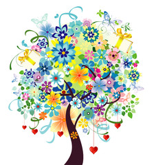 Flower Tree with Hearts