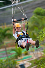Boy on a zipline