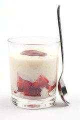 Rice pudding with strawberries