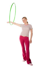 woman with hula hoop