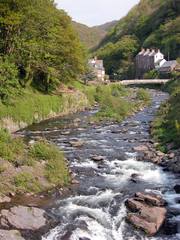East Lyn river at Lynmouth in Exmoor, North Devon