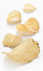 potato chips isolated on white background
