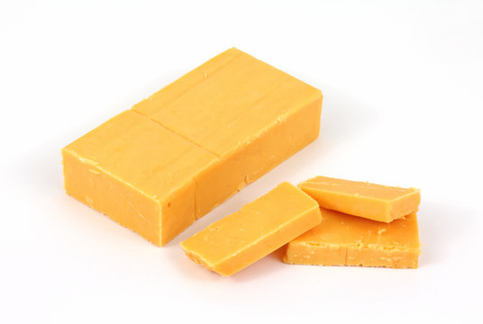 Sharp cheddar cheese with slices
