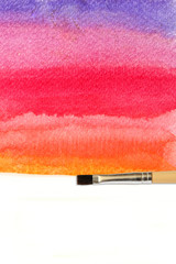 artists brush strokes watercolor painted with copy space