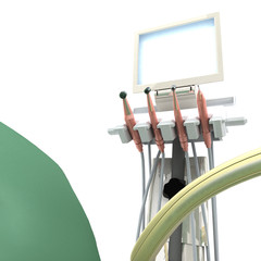 sedia poltrona dentista illustrazione 3d