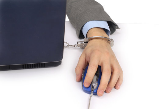 businesswoman hand on computer mouse