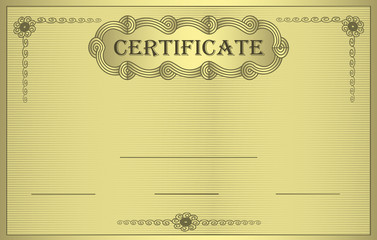 Certificate gold ornament