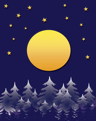 Naklejka premium big golden moon