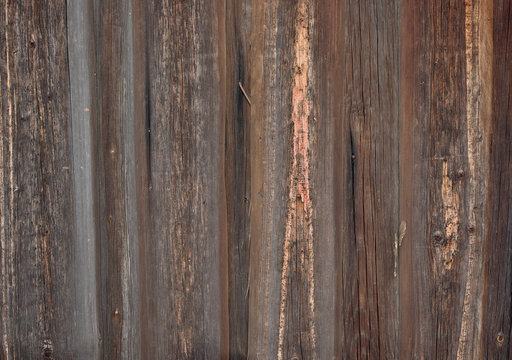 Weathered pine plank fence as grunge