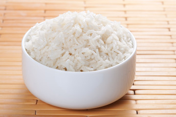 Steamed rice in bowl